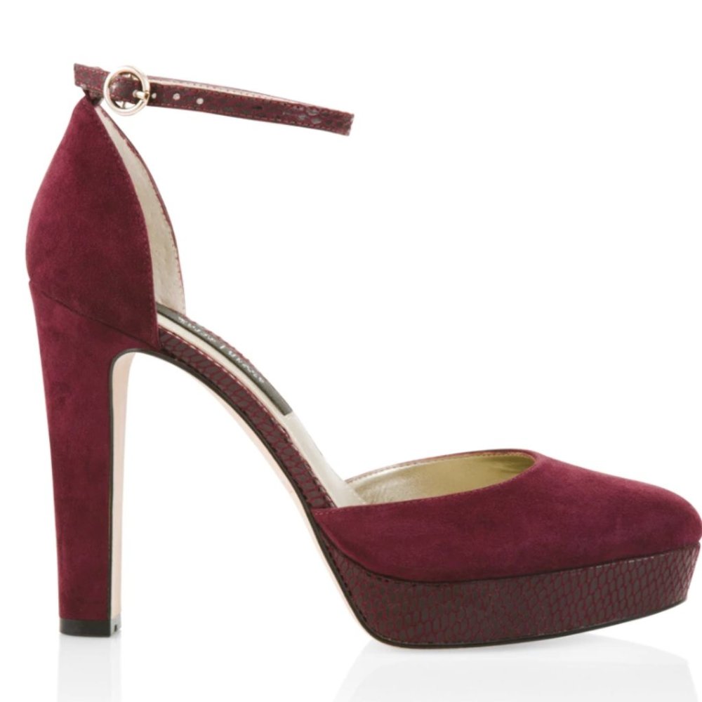 Wine coloured platform heels